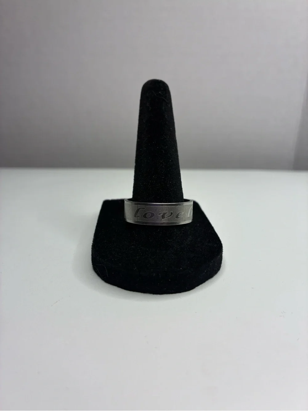 Men's Stainless Steel Silver Colored Band Promise Ring Says 